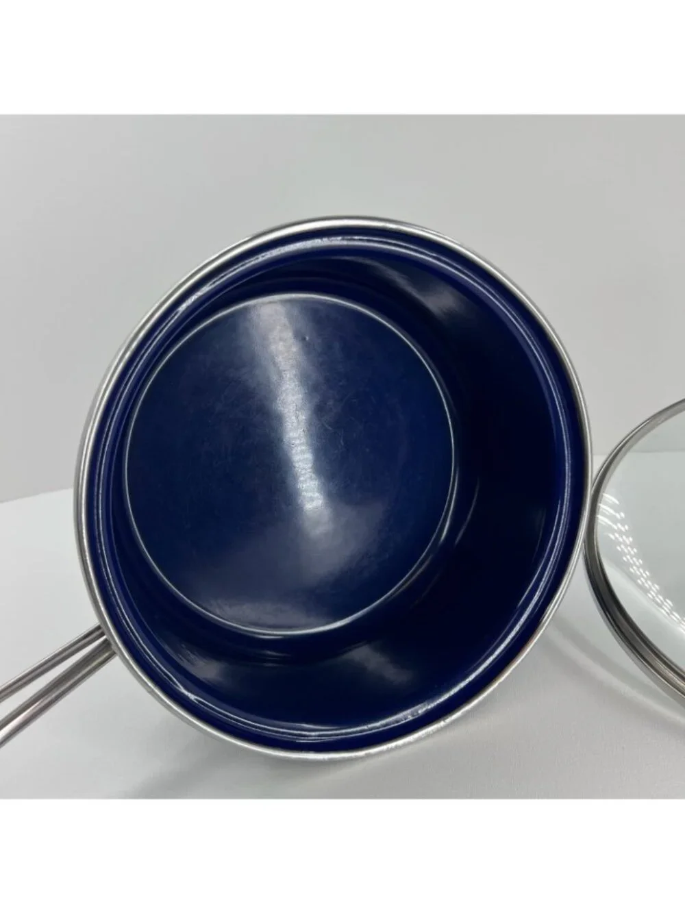 Chantal Enamel on Steel Saucepan Glass Lid Induction Cookware 8.5